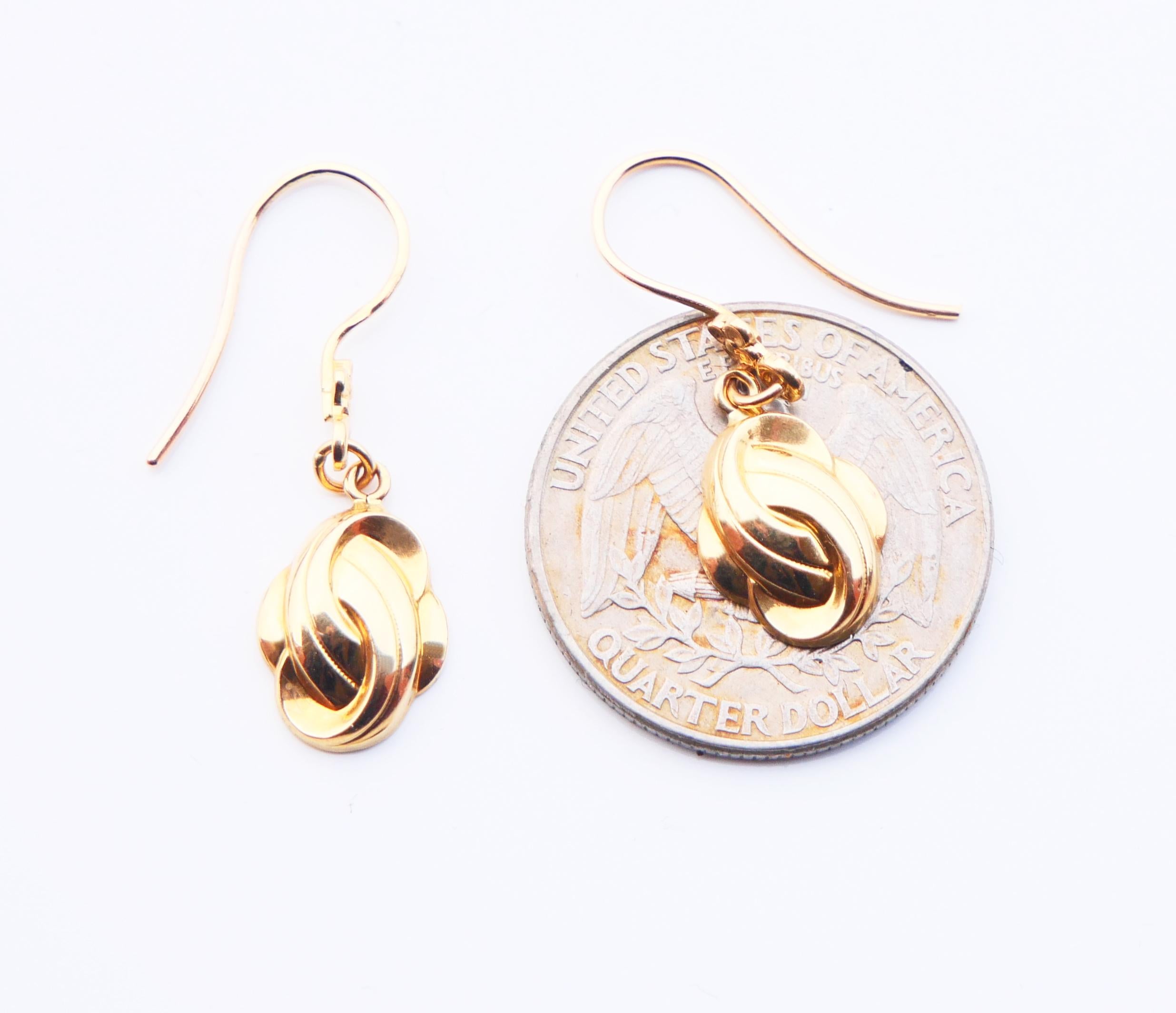 Antique Knots dangle earrings solid 18K Gold / 2gr For Sale 2