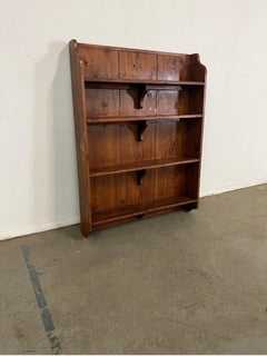 Antique Knotty Pine Country Farm Rustic Wall Shelf/Open Cupboard (Étagère murale/armoire ouverte en pin noueux)