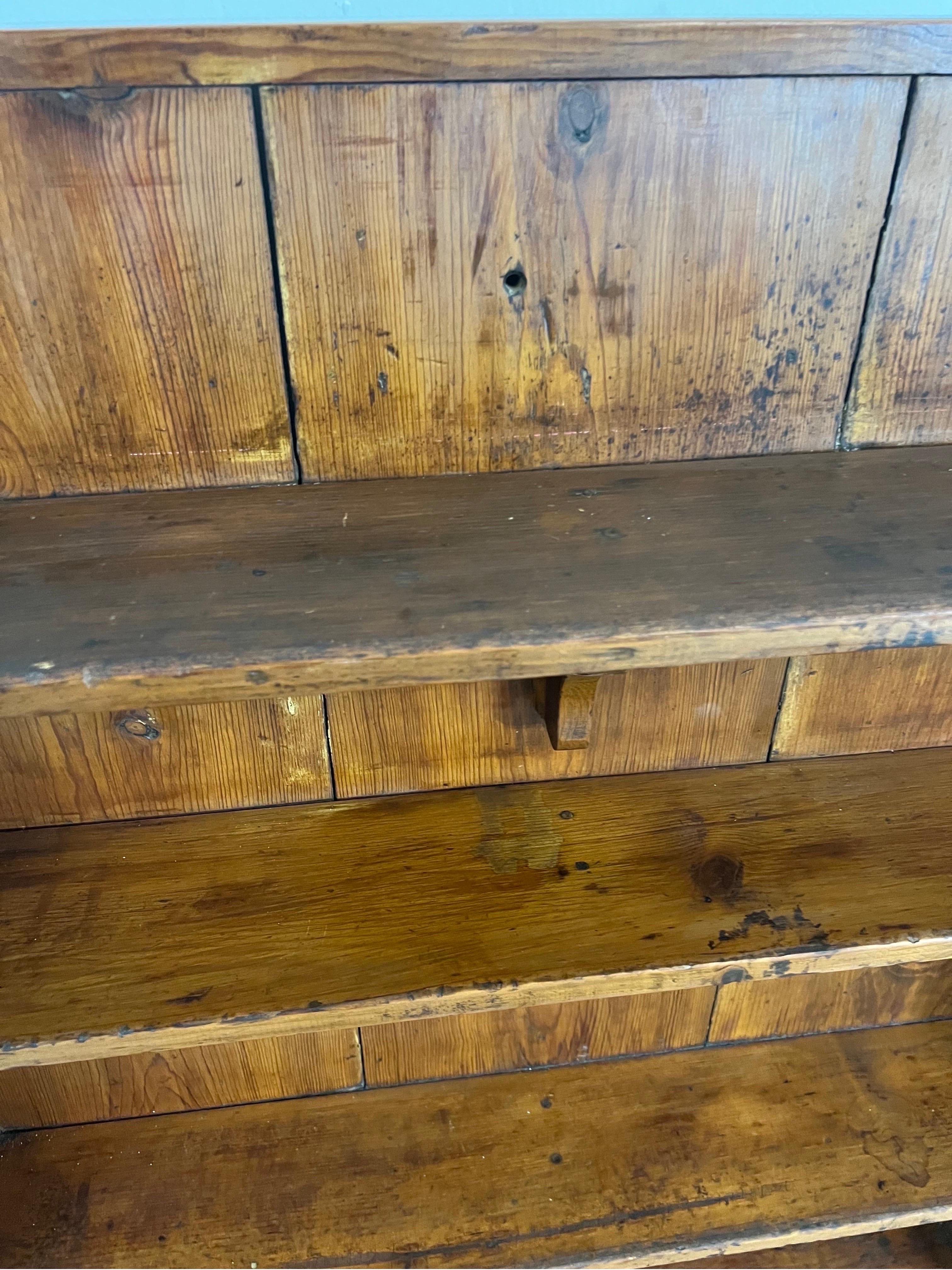 Antique Knotty Pine Country Farm Rustic Wall Shelf/Open Cupboard In Good Condition In Wilmington, DE