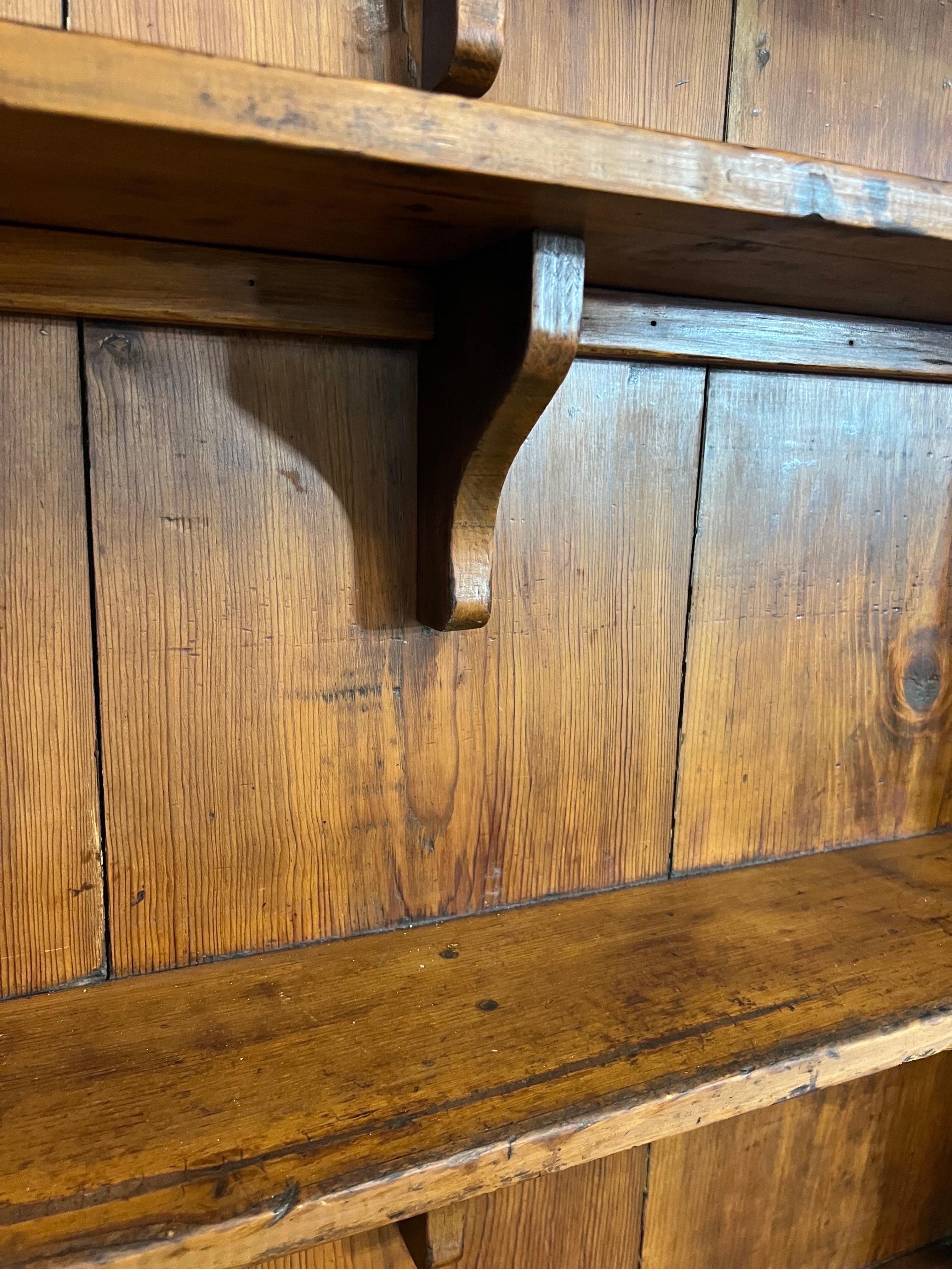 Antique Knotty Pine Country Farm Rustic Wall Shelf/Open Cupboard 1