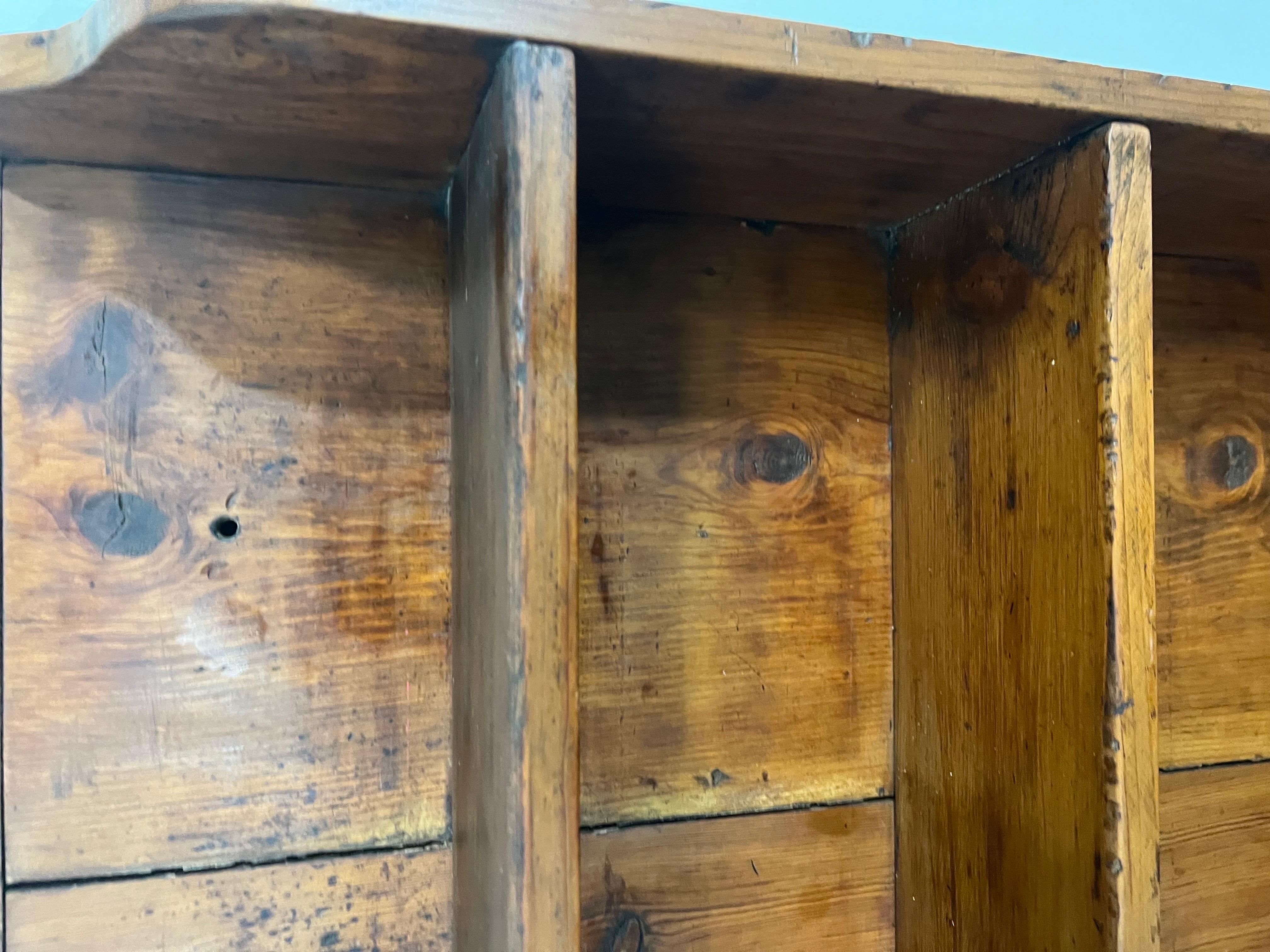Antique Knotty Pine Country Farm Rustic Wall Shelf/Open Cupboard 2