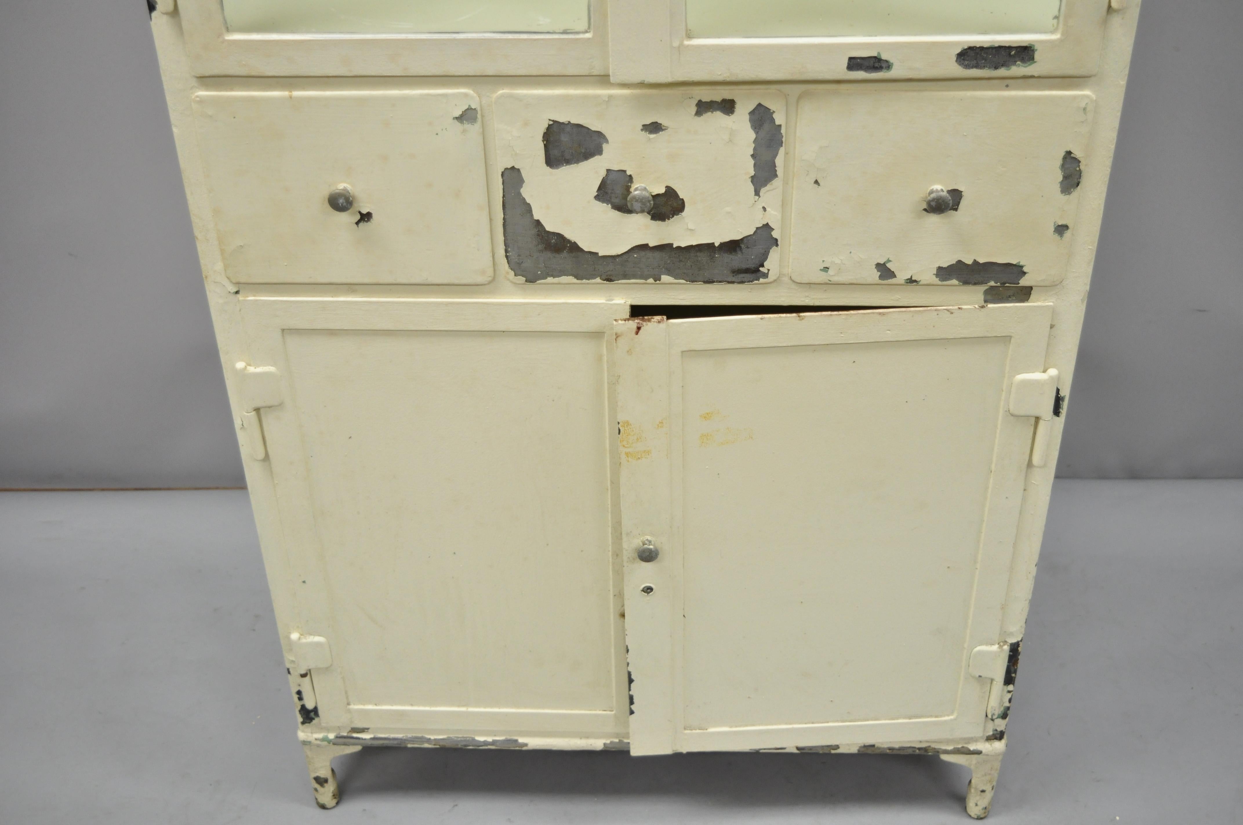 vintage metal dentist cabinet