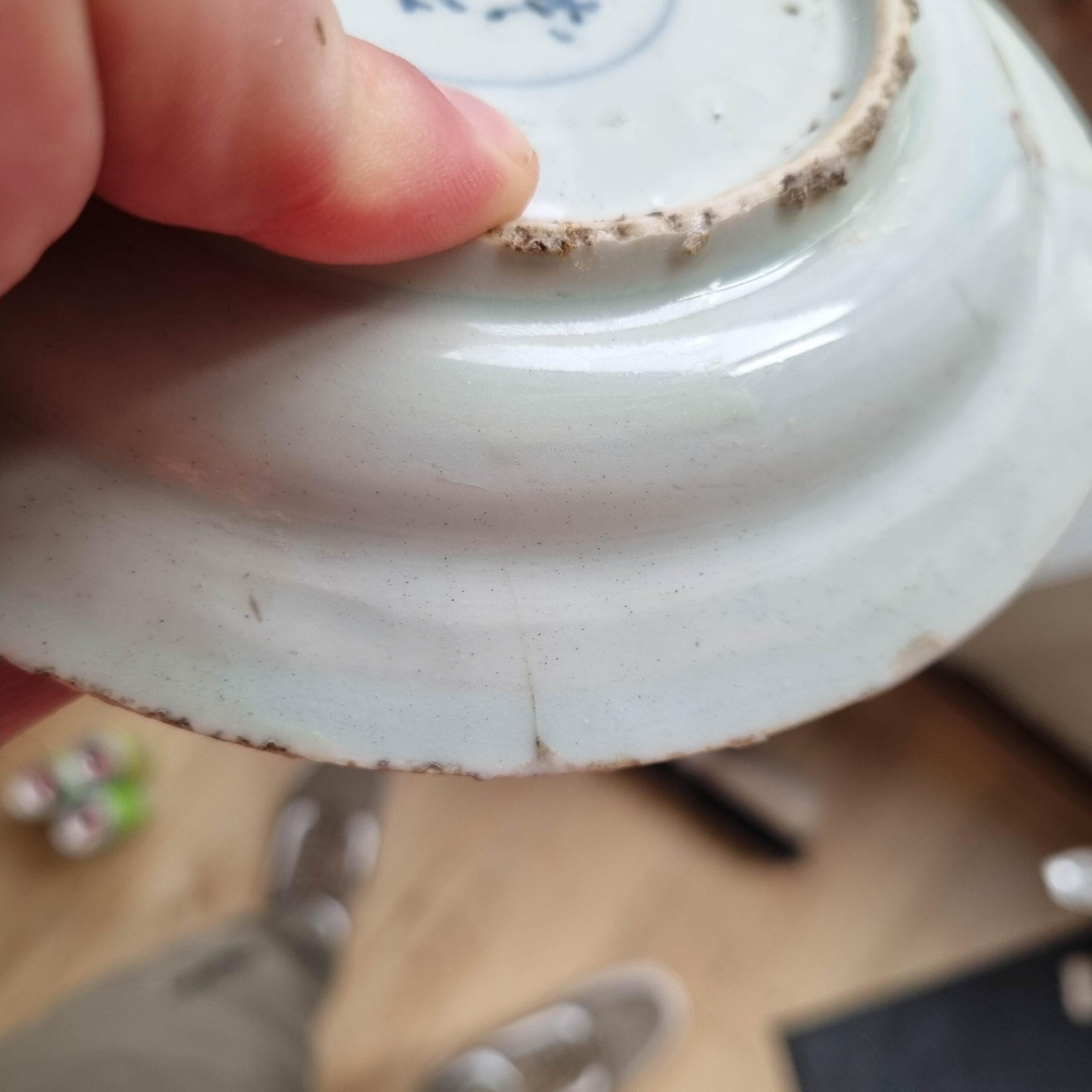 Plato antiguo Ko Akae Porcelana china Wucai Siglo XVII (1621-1627) Marcado Ming en venta 2