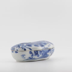 Antique Ko-Imari Edo Period 17C Japanese Porcelain Box Arita PEACOCK