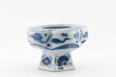 Antique Ko-Imari Edo Period 17C Japanese Porcelain Lid rest Arita FLOWERS