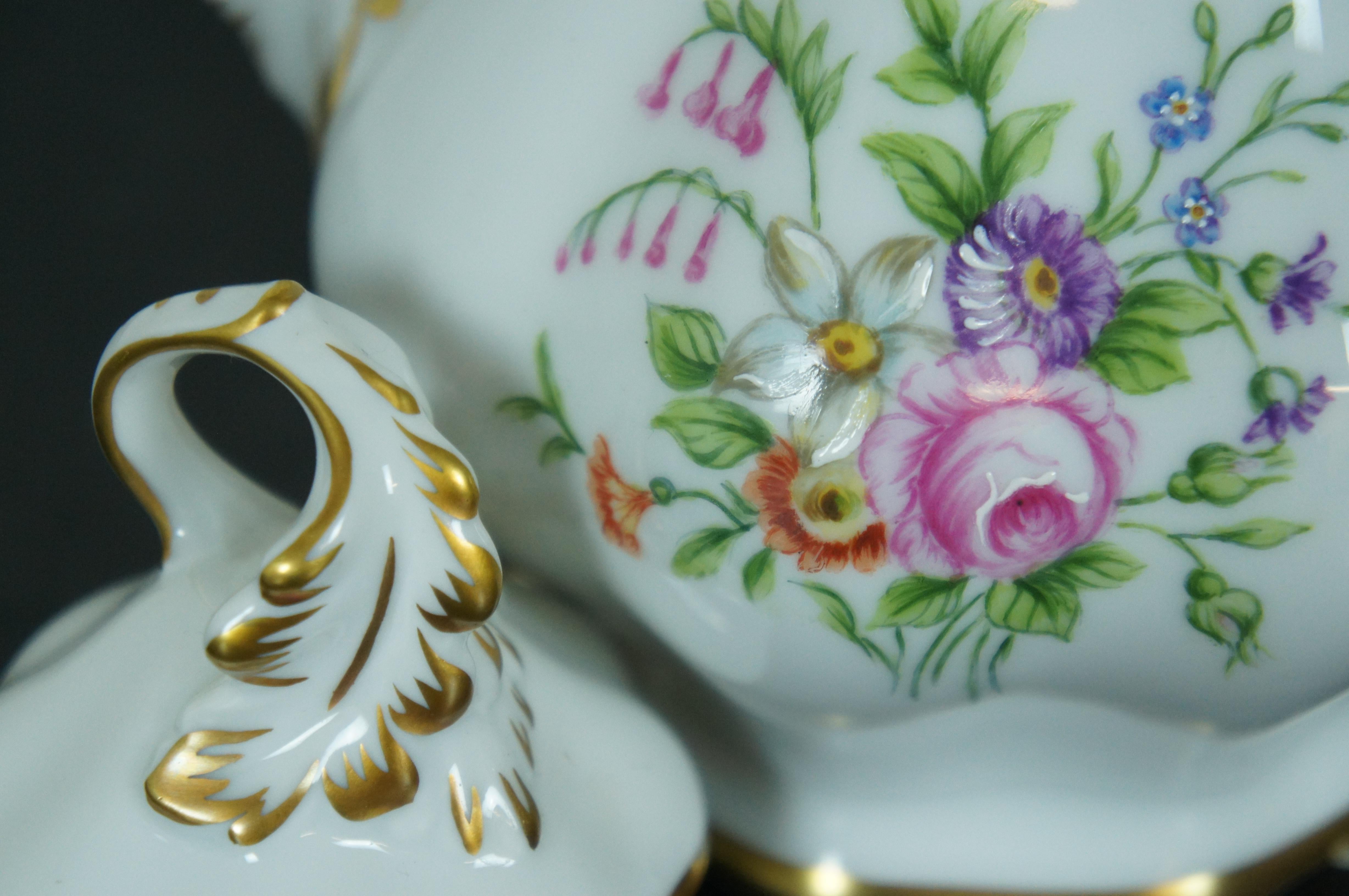 Antikes antikes Kobenhavns Porcellains Maleri Royal Bayreuth Tee- und Kaffeeservice mit Blumenmuster im Angebot 7