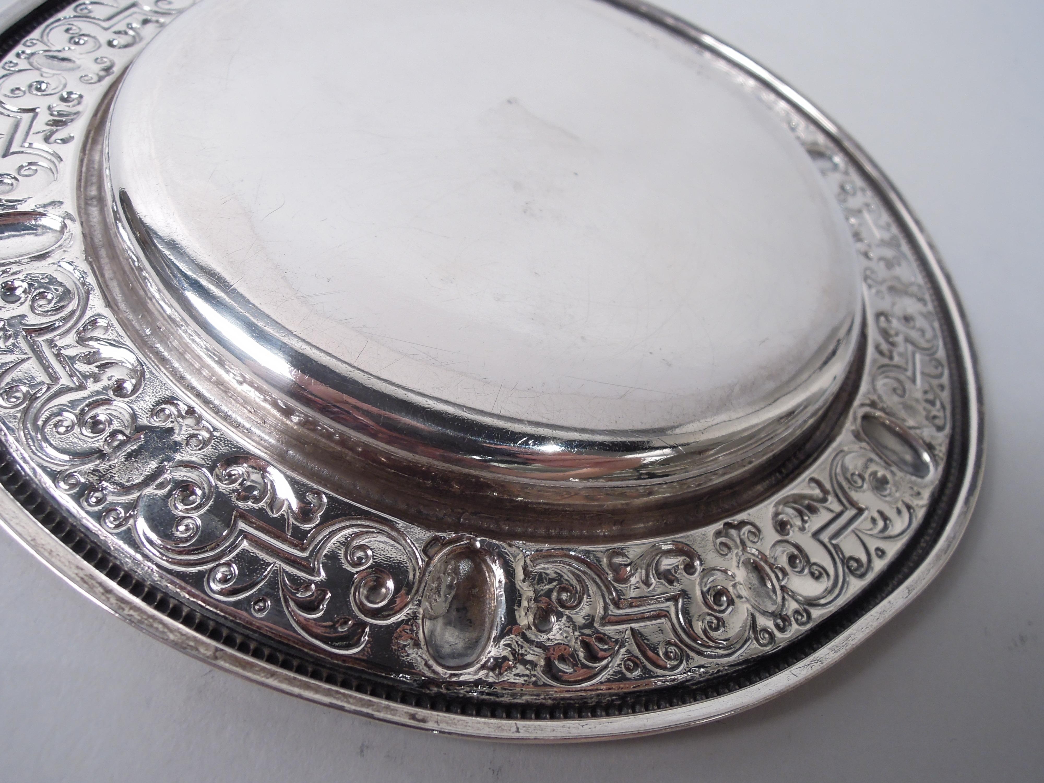 Antique Koch & Bergfeld German Renaissance Silver Wine Bottle Coaster In Good Condition For Sale In New York, NY