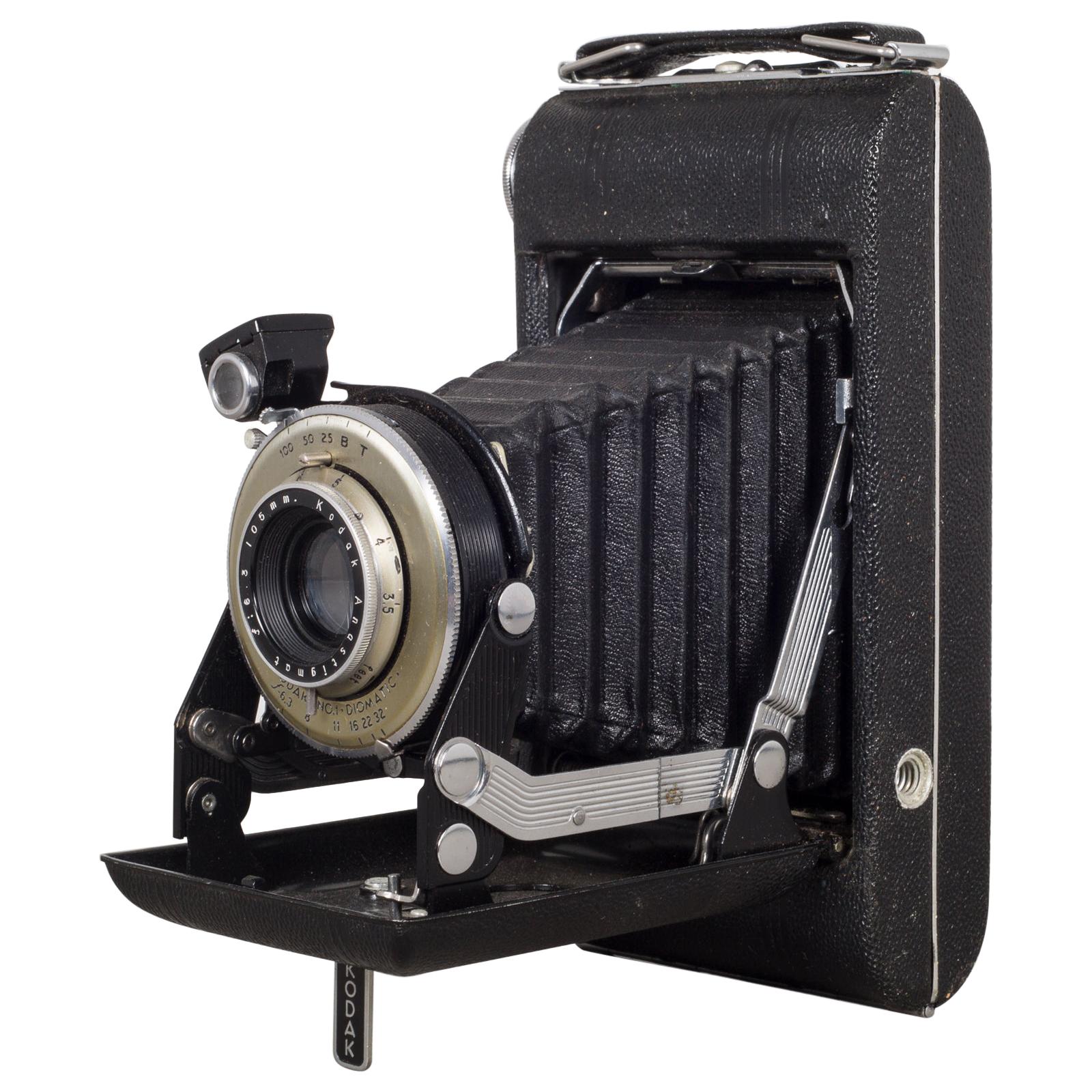 Antique Kodak "No. 1 Diomatic" Folding Camera and Leather Case, circa 1930