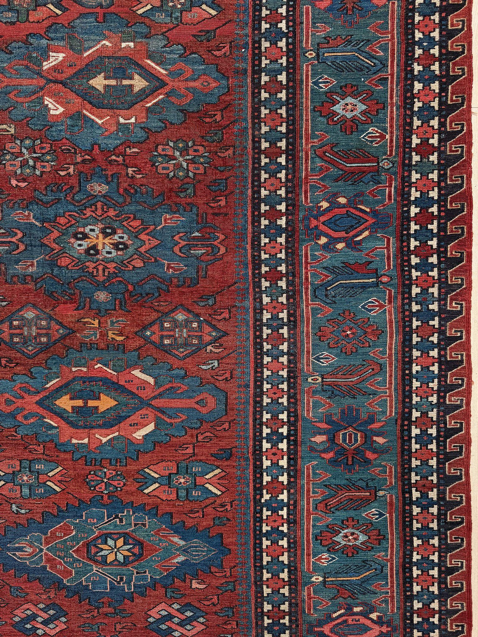 Tapis ancien Konagkend Kuba Caucasien Soumak • 9′8″×10′4″ • 1920 Azerbaïdjan en vente 2