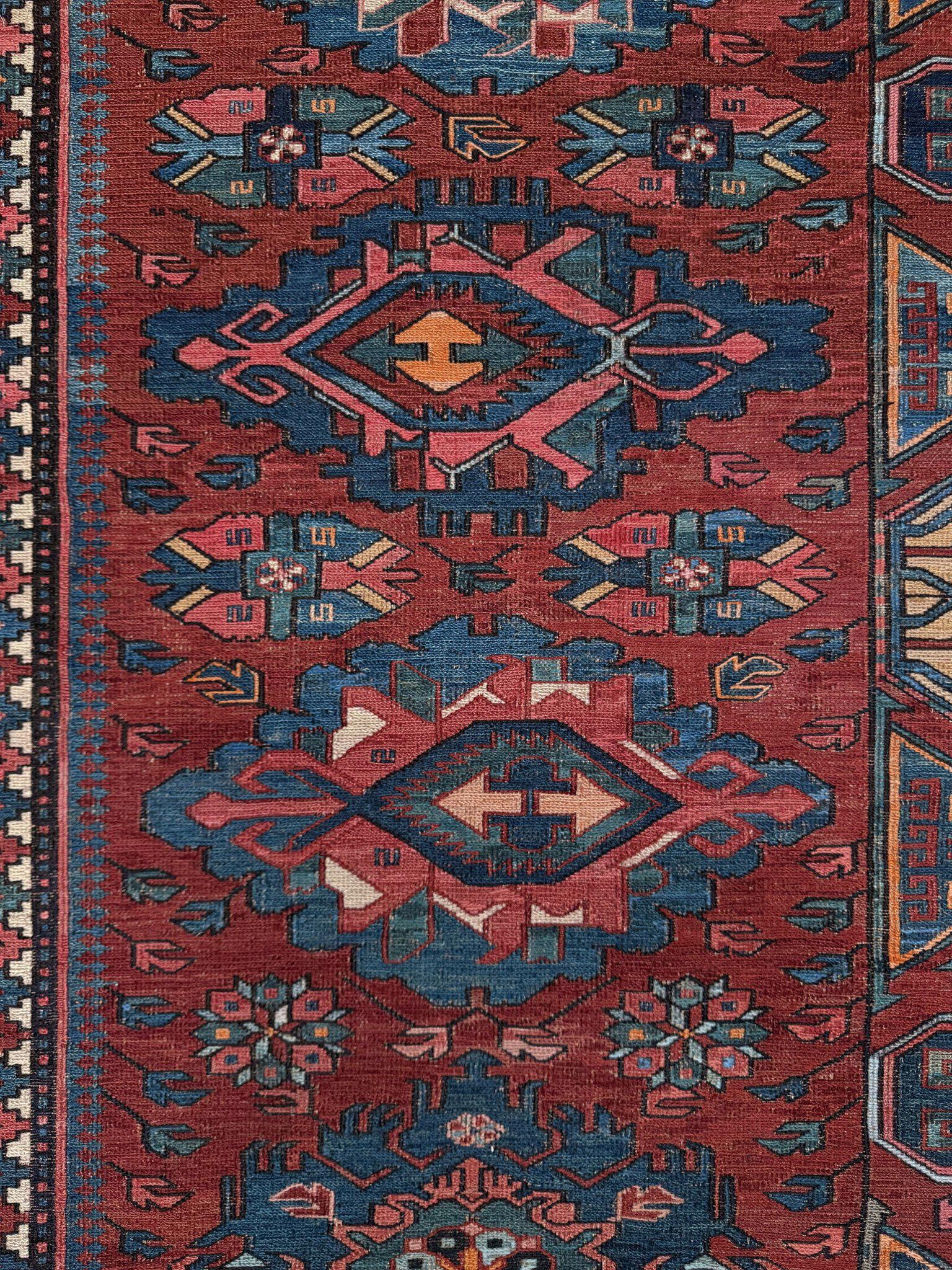 Tapis ancien Konagkend Kuba Caucasien Soumak • 9′8″×10′4″ • 1920 Azerbaïdjan en vente 6