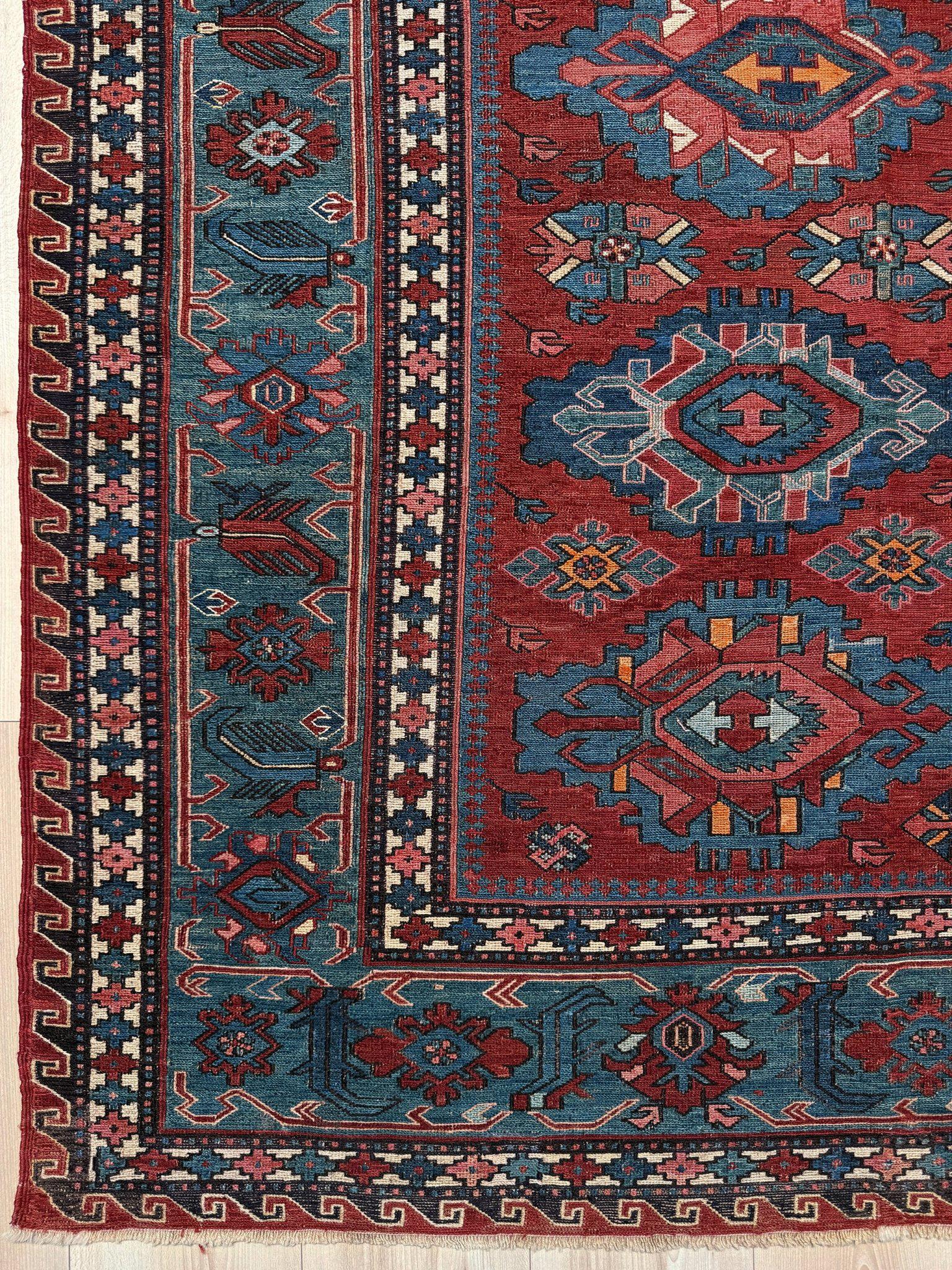 Tapis ancien Konagkend Kuba Caucasien Soumak • 9′8″×10′4″ • 1920 Azerbaïdjan en vente 10