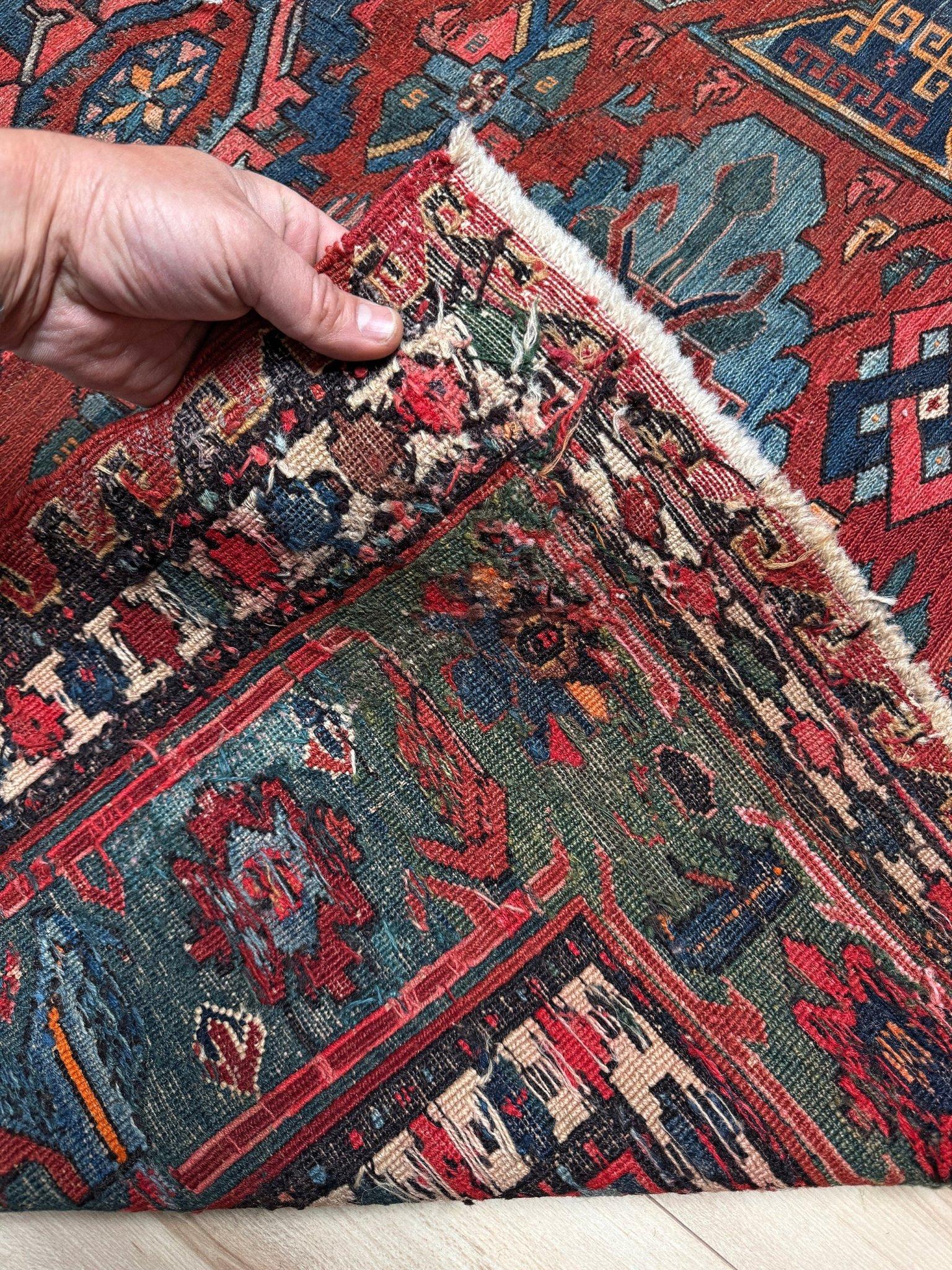 Tapis ancien Konagkend Kuba Caucasien Soumak • 9′8″×10′4″ • 1920 Azerbaïdjan en vente 11
