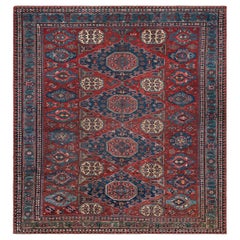 Antique Konagkend Kuba Caucasian Soumak Rug • 9′8″×10′4″ • 1920s Azerbaijan