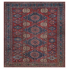 Tapis ancien Konagkend Kuba Caucasien Soumak • 9′8″×10′4″ • 1920 Azerbaïdjan