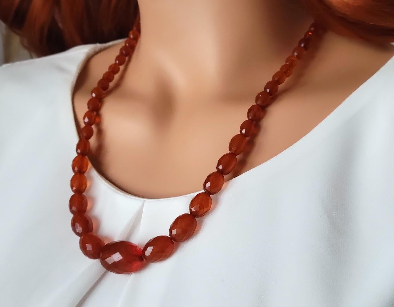 Art Deco Antique Königsberg Baltic Amber Necklace For Sale