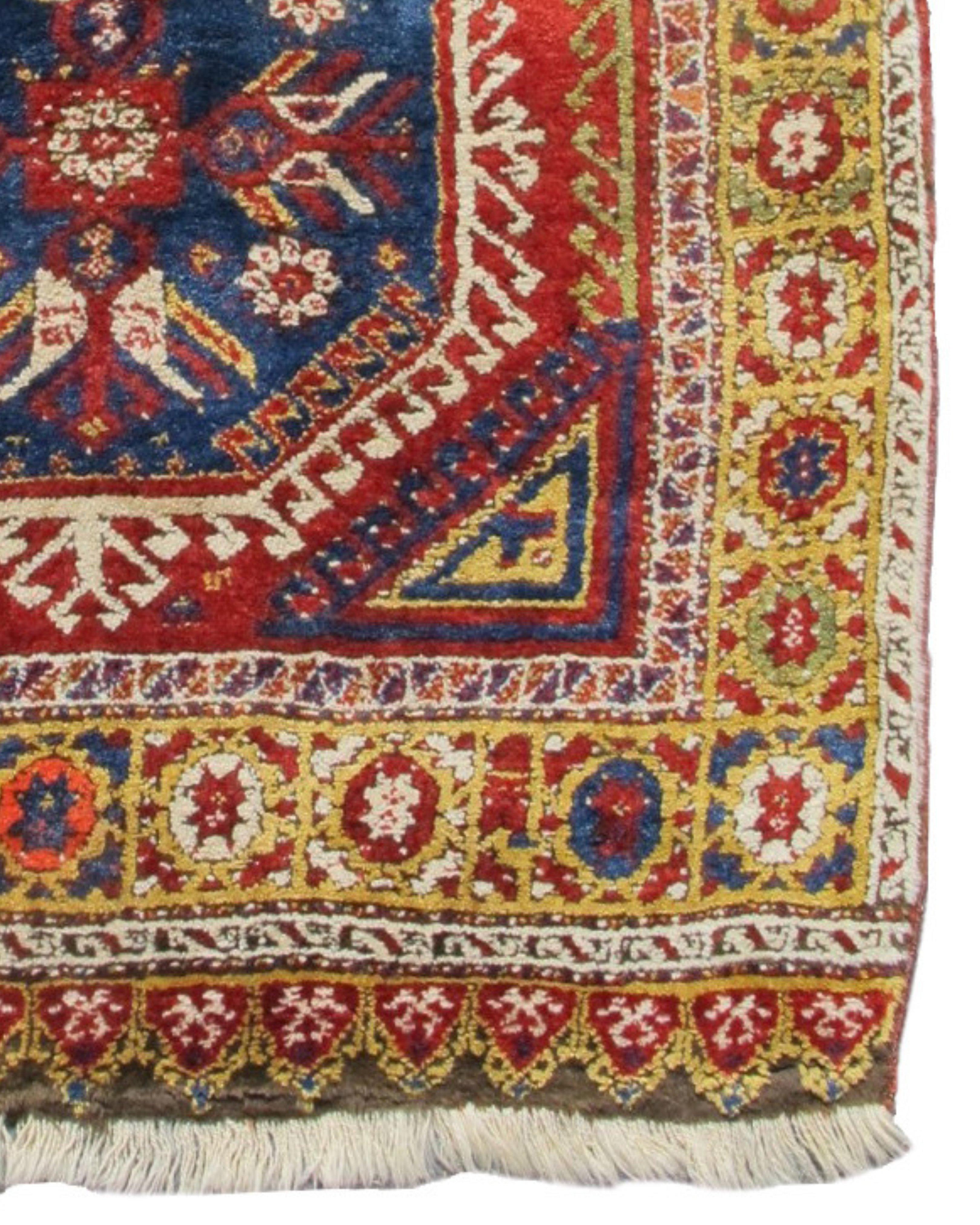 Antique Konya Bozkir Yatak Rug, Late 19th century In Excellent Condition For Sale In San Francisco, CA