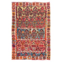Ancien tapis Kilim Konya Hotamis en laine de Turquie centrale