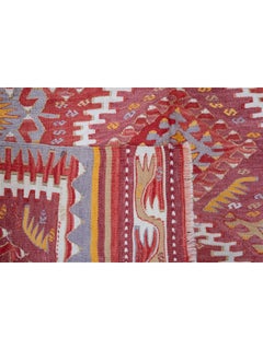Antique Konya Kilim Rug Wool Geometric Central Anatolian Old Turkish Carpet