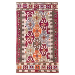 Ancien tapis Kilim de Konya en laine de Turquie centrale d'Anatolie