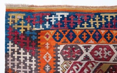 Antique Konya Kilim Rug Wool Old Central Anatolian Traditional Turkish Carpet