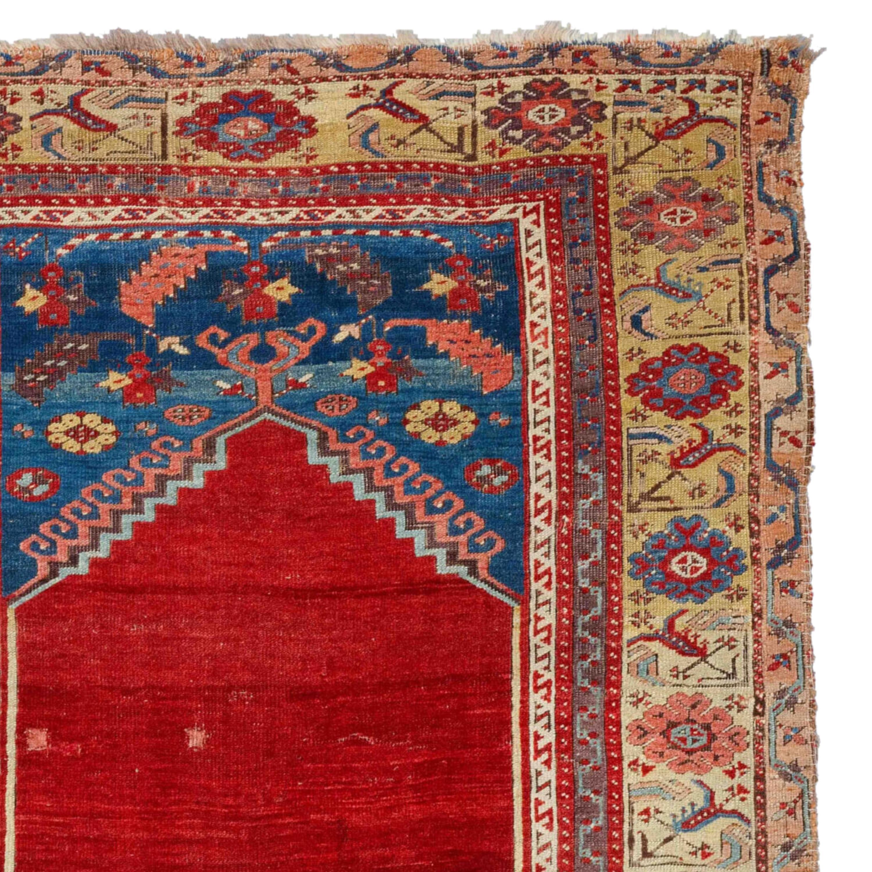 Turkish Antique Konya Ladik Rug - Late 18th Century Central Anatolian Konya Ladik Rug For Sale