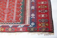 Antique Konya Obruk Kilim Central Anatolian Rug Turkish Carpet Metallic Threads