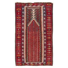 Antiker Konya Obruk Kelim Zentral Anatolischer Teppich Türkischer Teppich mit Metallic-Fäden