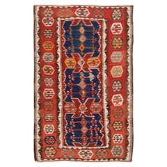 Antiker Konya Obruk Kelim Zentral Anatolischer Teppich Vintage Türkischer Teppich