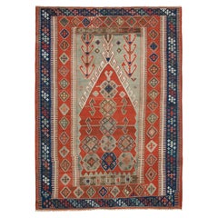 Antique Konya Obruk Kilim Old Central Anatolian Mighrab Rug Turkish Carpet