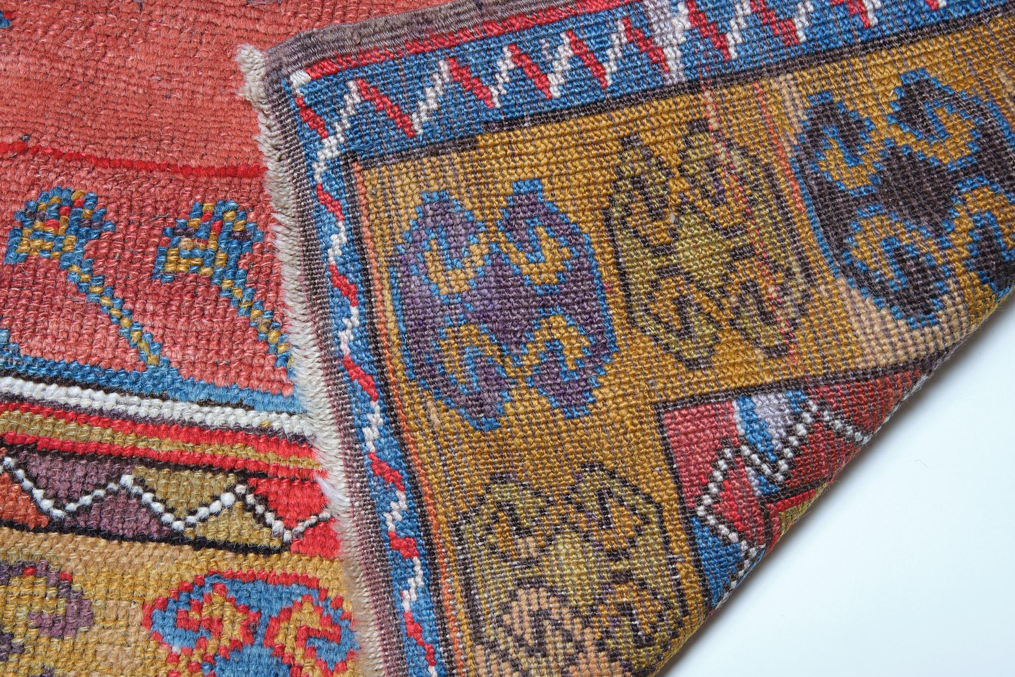 Oushak Antique Konya Prayer Rug Central Anatolian Turkish Carpet For Sale