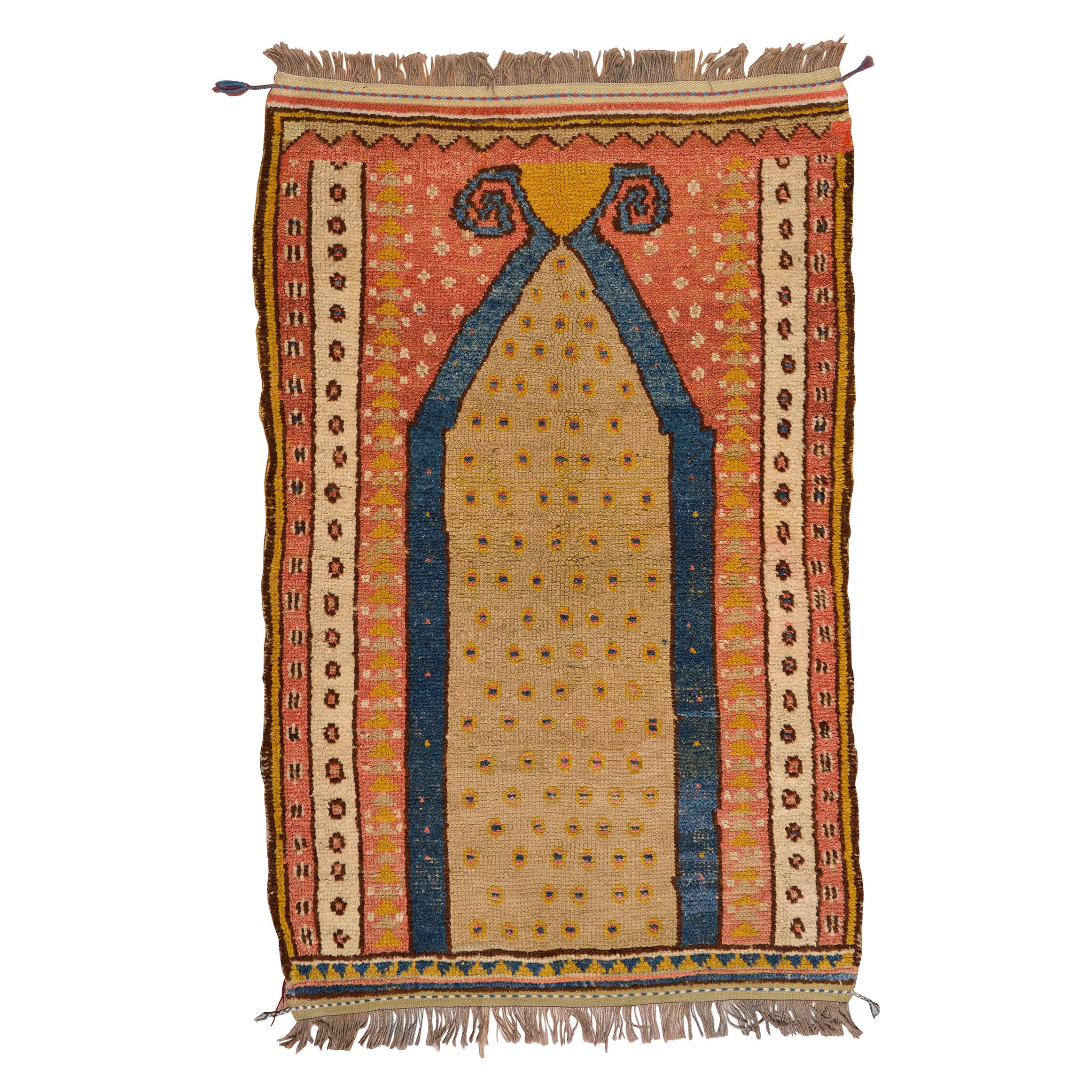  Konya Gebetsteppich, seltener antiker Teppich aus dem 19. Jahrhundert