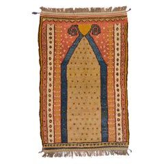  Konya Prayer Antique Rug from 19th Century