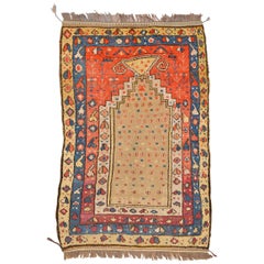  Rare tapis ancien de prière Konya du 19ème siècle