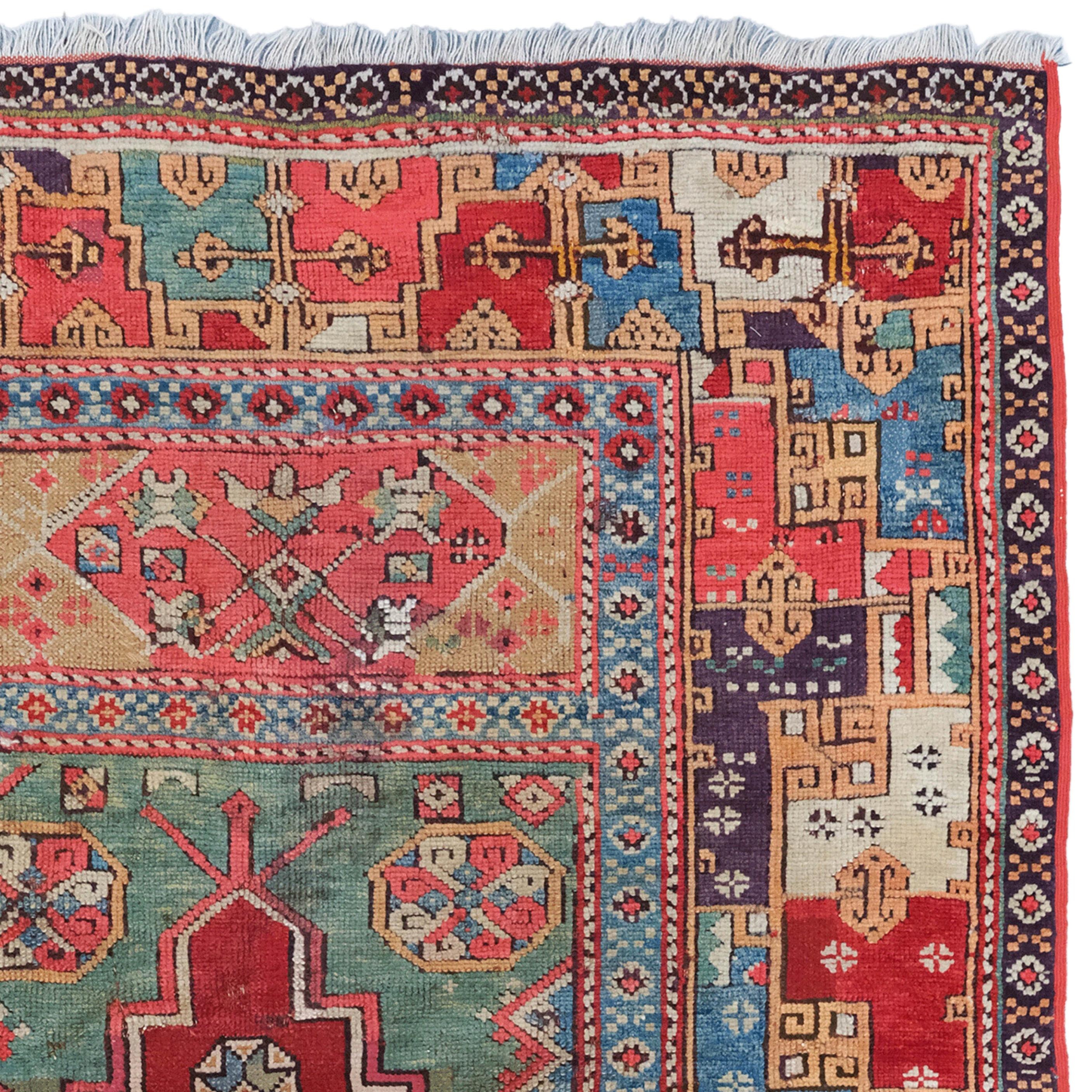 Antique Konya Rug - 19th Century Anatolian Konya Prayer Rug In Good Condition For Sale In Sultanahmet, 34