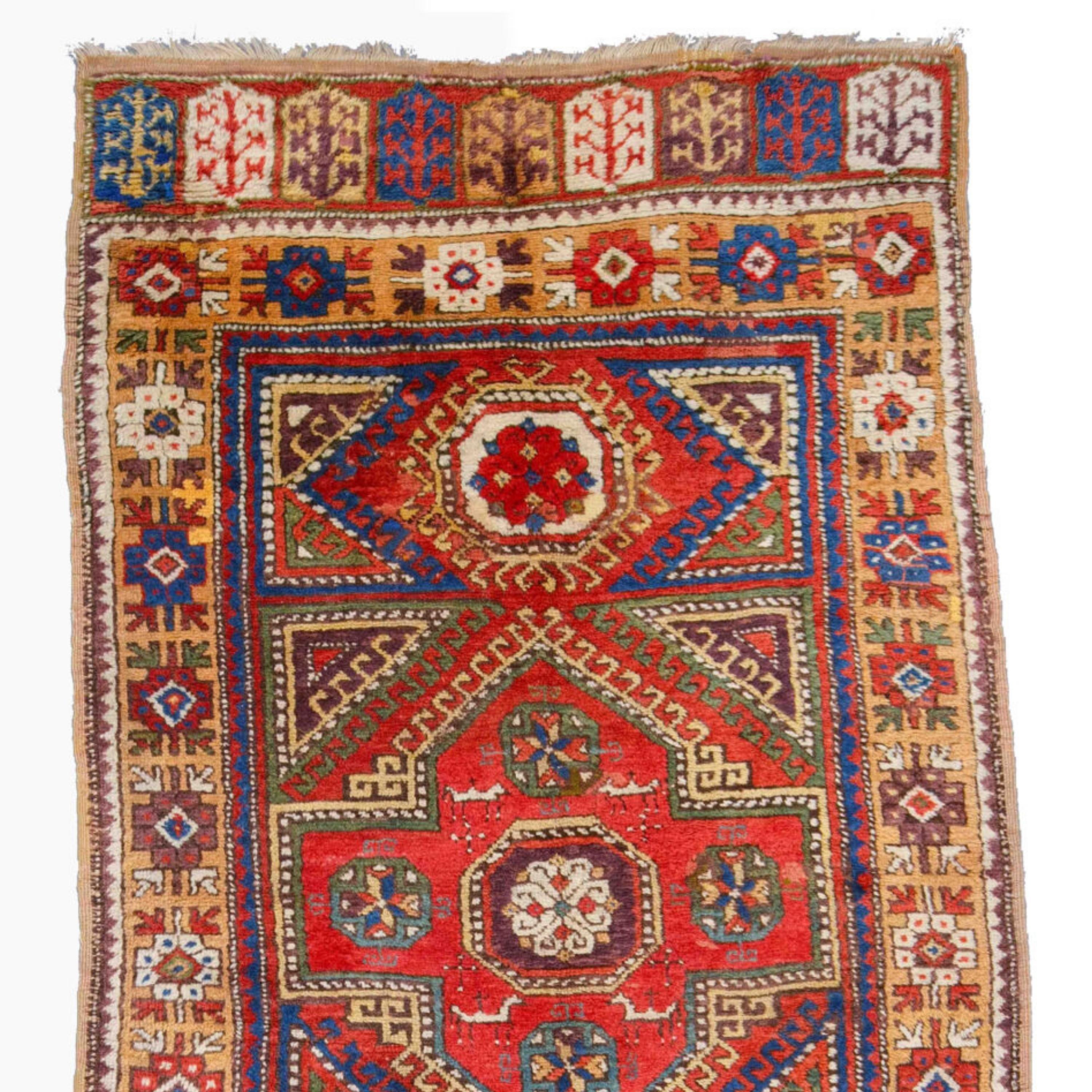 Turkish Antique Konya Rug - Middle of 19th Century Central Anatolian Konya Rug For Sale