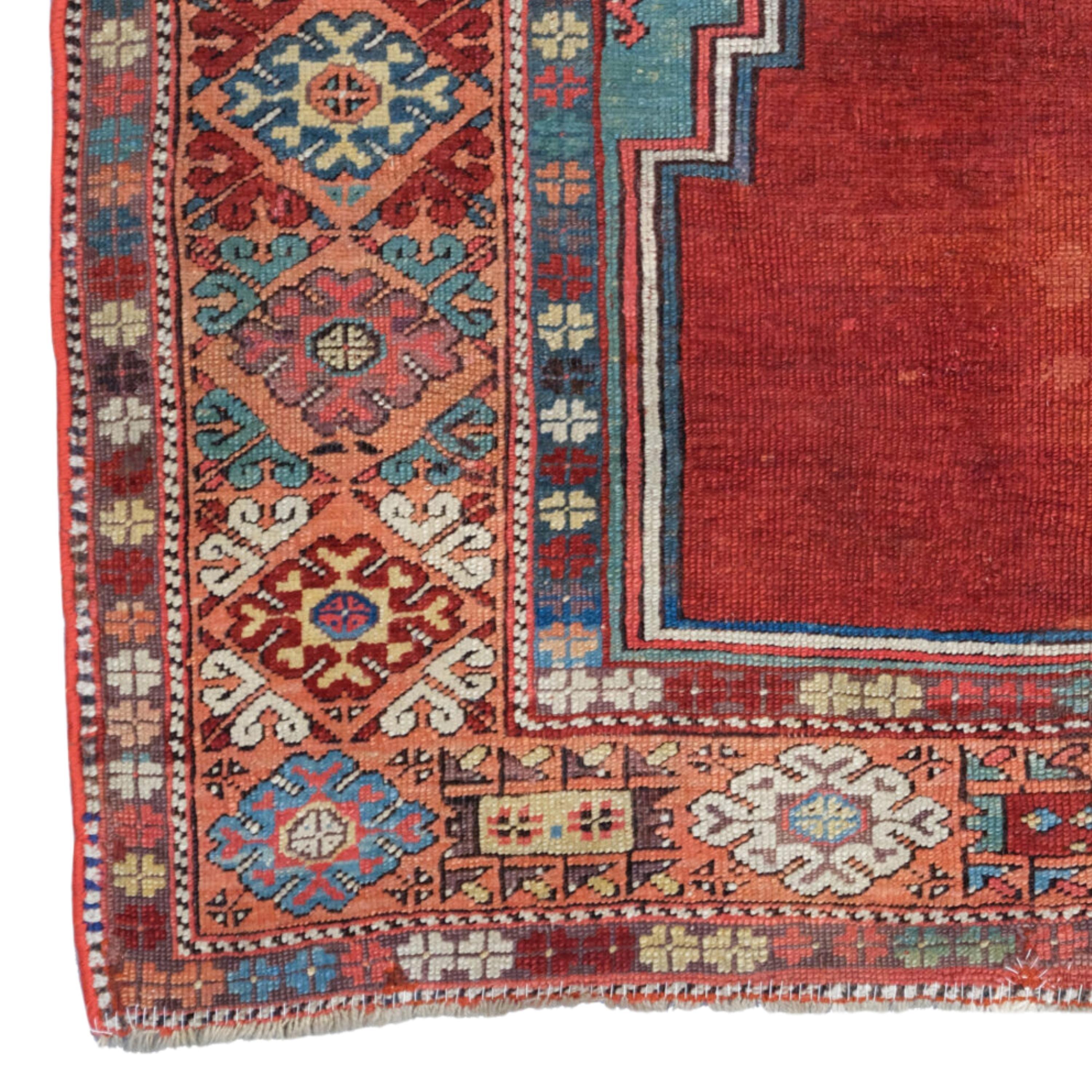 Antique Konya Prayer Rug  Anatolian Rugs
Middle of the 19th Century Central Anatolian Konya Prayer Rug
Size : 120×132 cm (47,2x51,9 In)

Would you like to add a historical touch to your home or office? Then, this Antique Anatolian Konya carpet from