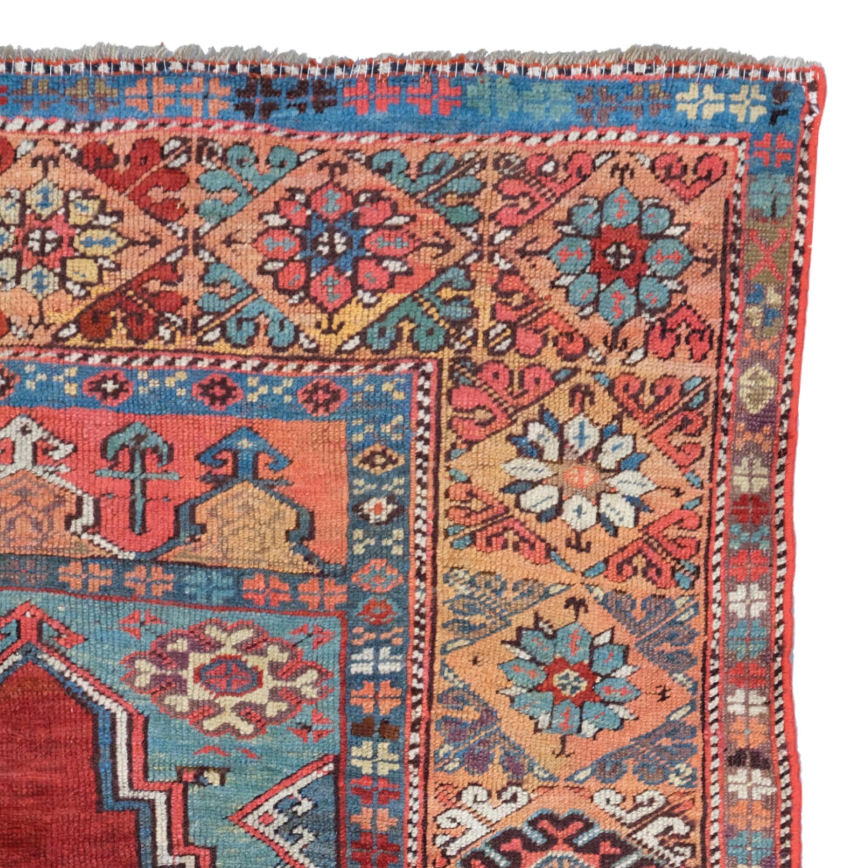 Antique Konya Rug - Middle of the 19th Century Central Konya Prayer Rug In Good Condition For Sale In Sultanahmet, 34