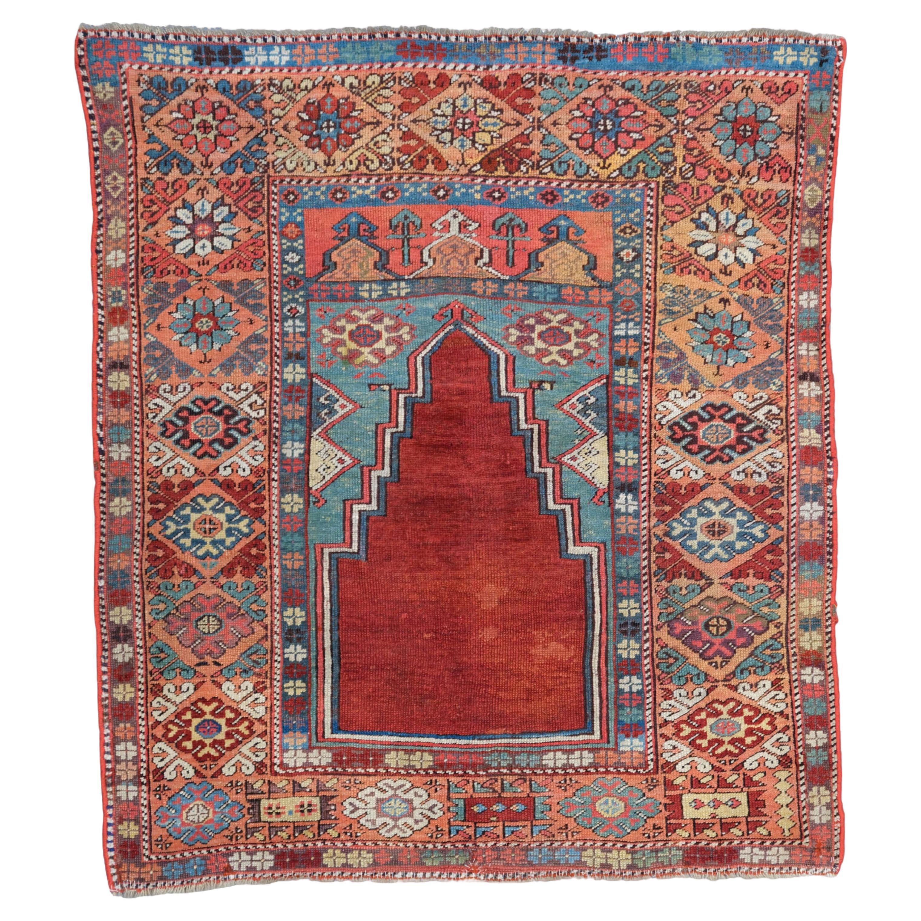 Antiker Konya-Teppich - Mittelteil des 19. Jahrhunderts Zentraler Konya-Gebetteppich