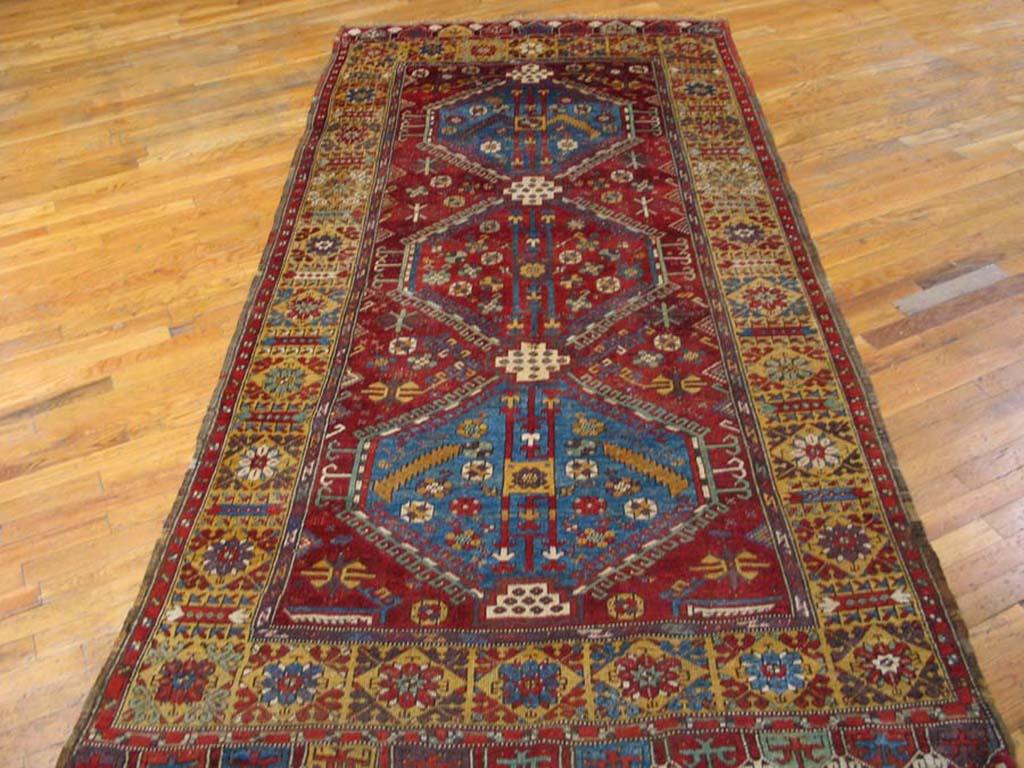 Hand-Knotted Antique Konya  Turkish Rug  4' 7