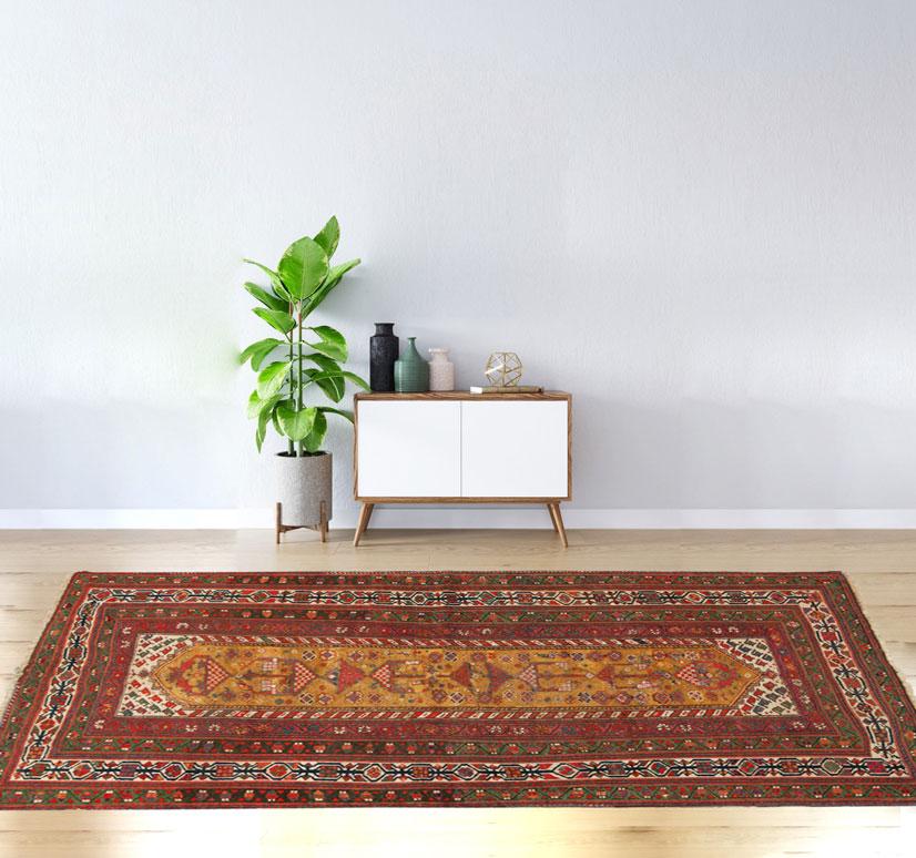Persiano Tappeto antico Kordi 205x135cm in vendita