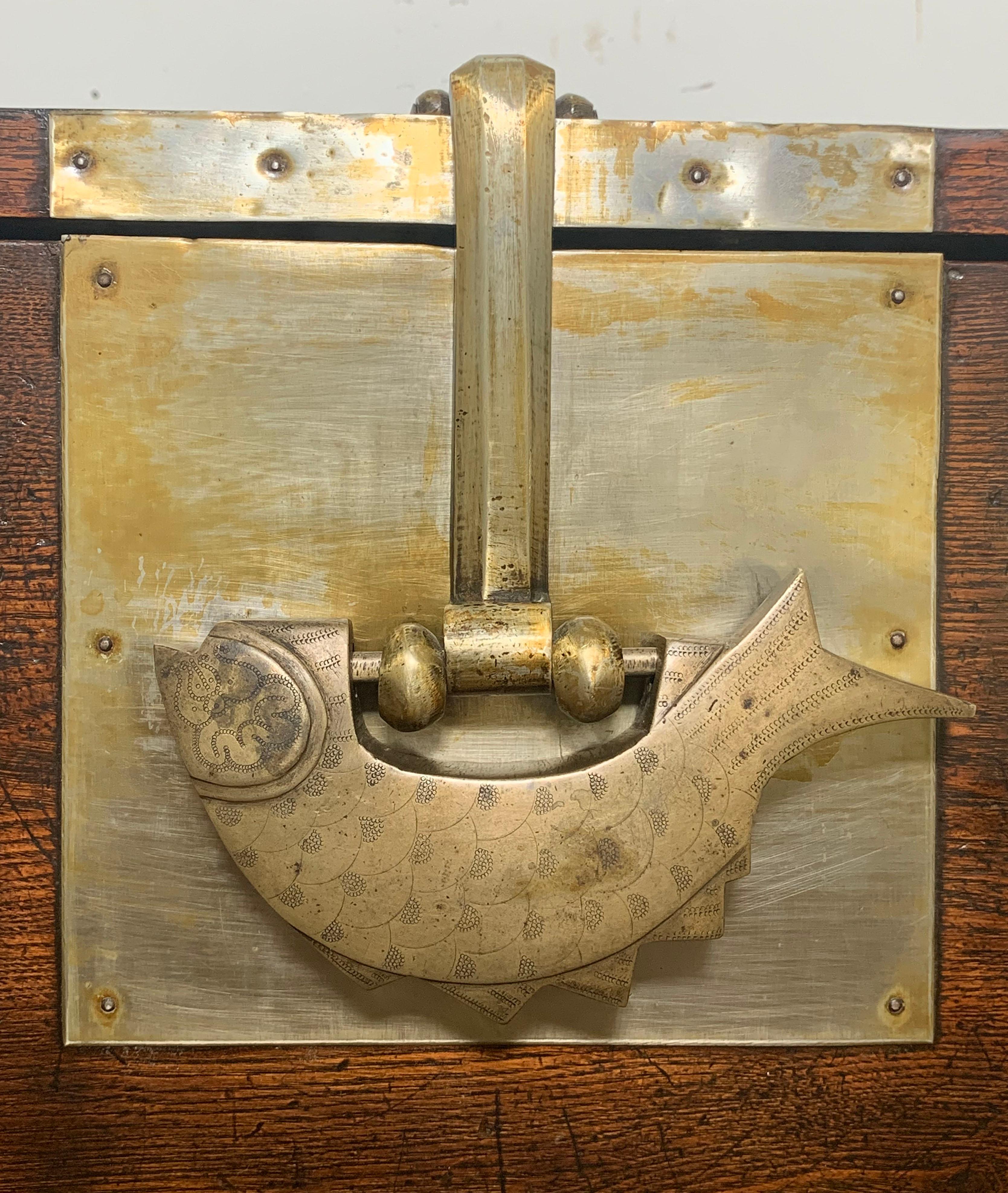 Late 19th century Korean Bandaji tansu with elaborate decorative metalwork.