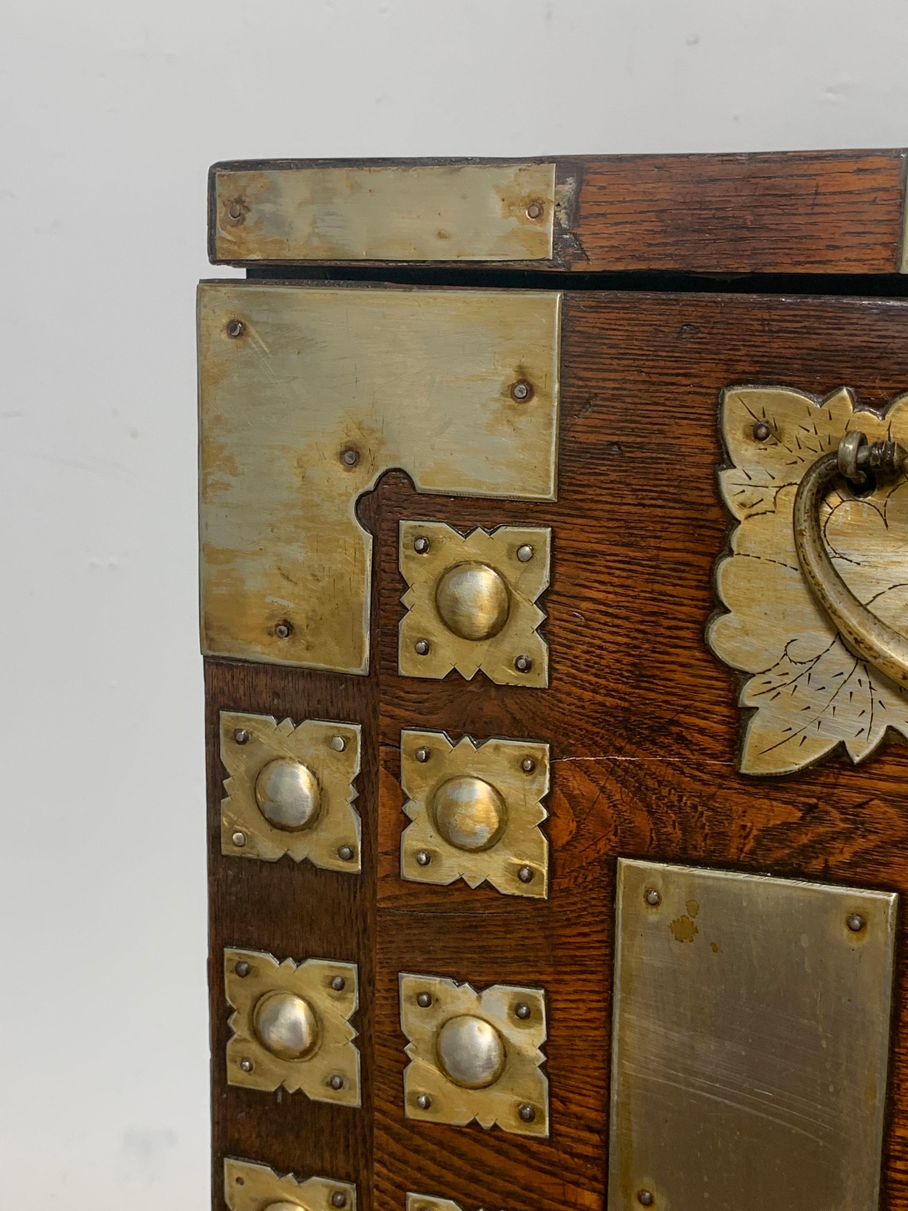 Antique Korean Bandaji Blanket Chest with Elaborate Strapwork, circa Late 1800s 2