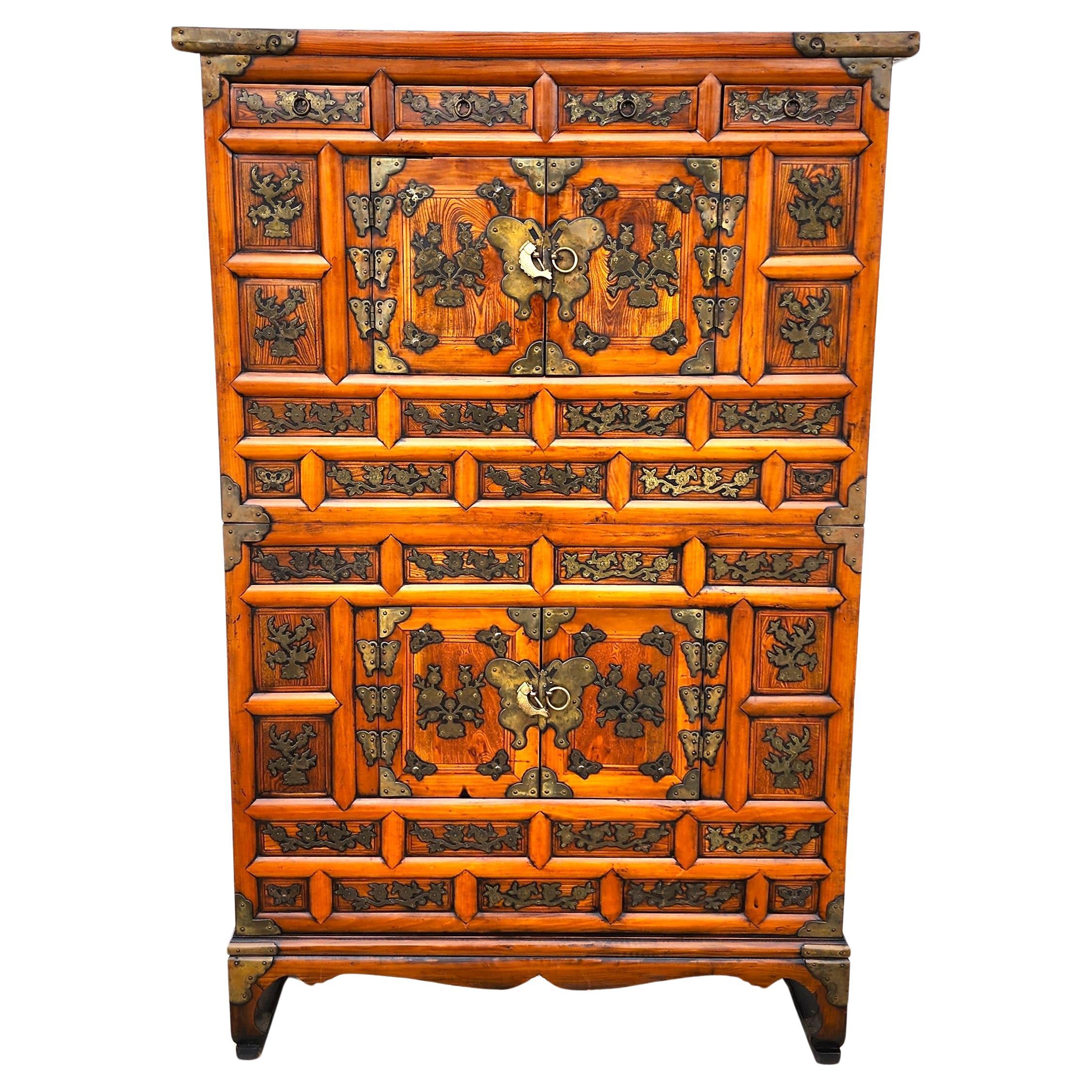 Antique Korean Bandaji Nong Tansu Scholars Wedding Cabinet For Sale