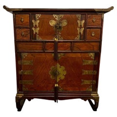 Antique Korean Cabinet with Brass Fittings, Circa 1900