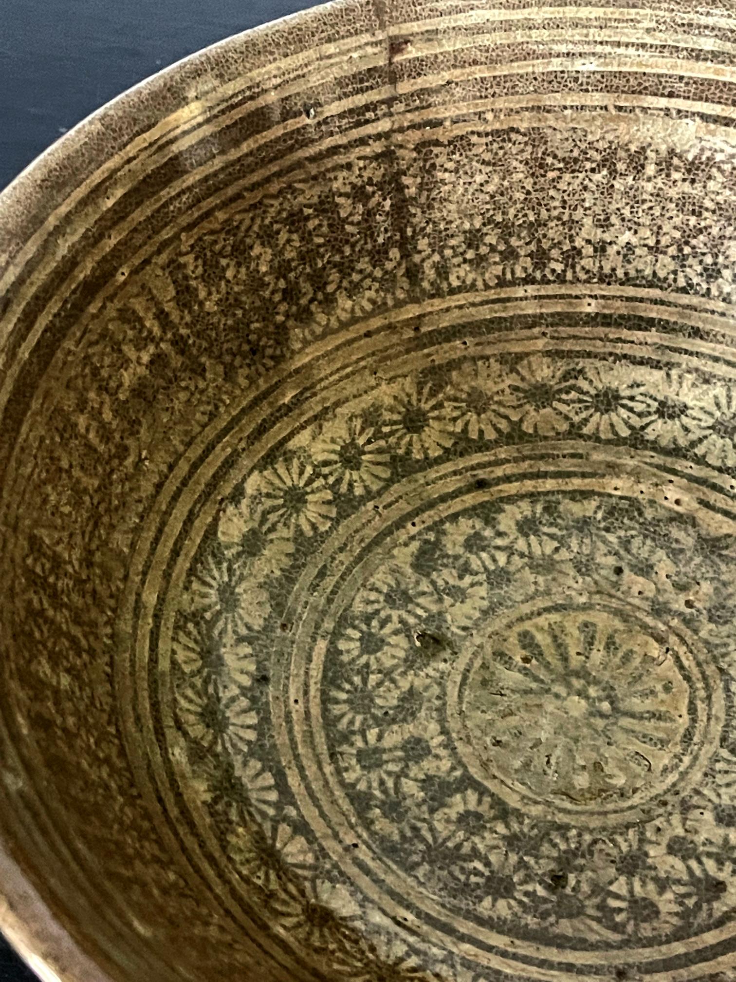 Antique Korean Ceramic Buncheong Bowl Joseon Dynasty For Sale 3