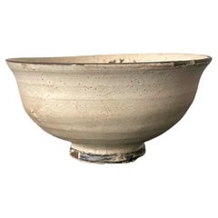 Antique Korean Ceramic Komogai Chawan with Tamagode Glaze