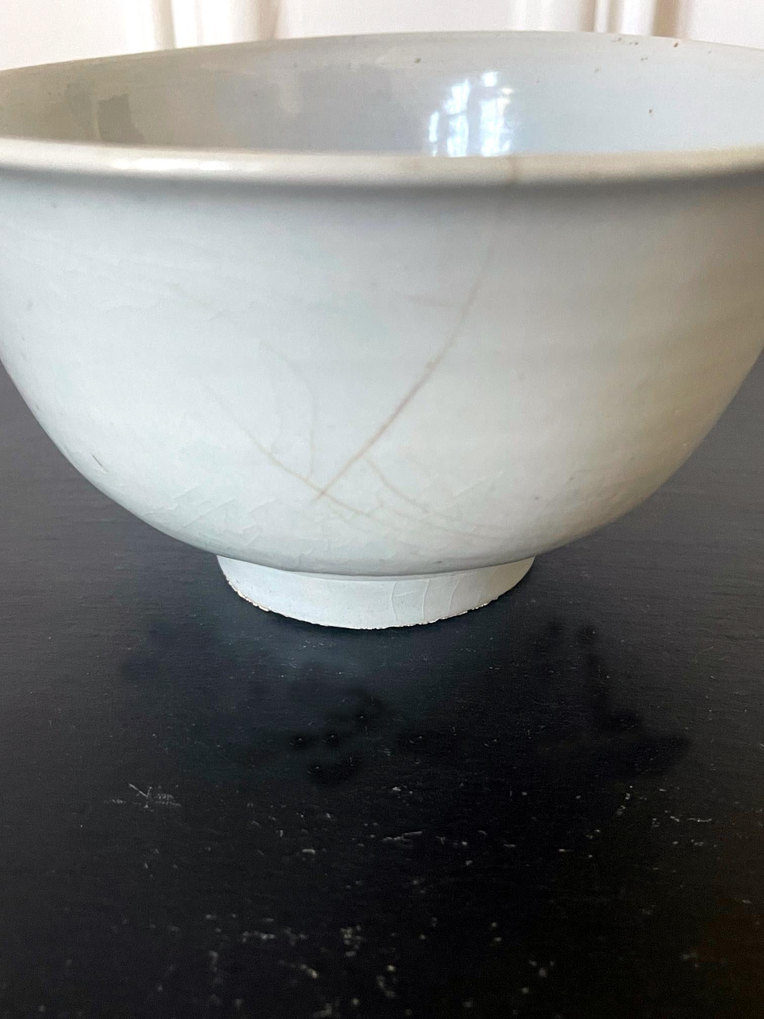 Antique Korean Ceramic White Bowl Joseon Dynasty For Sale 6