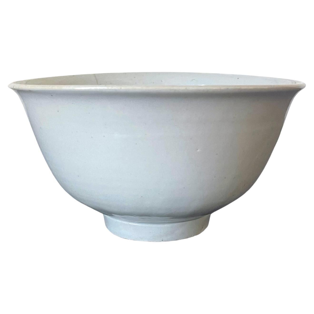 Antique Korean Ceramic White Bowl Joseon Dynasty For Sale