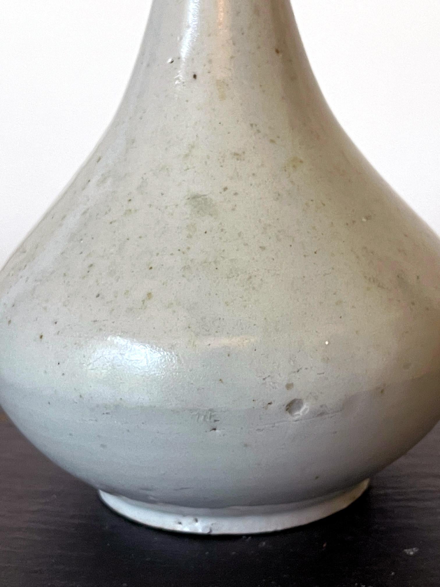 Other Antique Korean Ceramic White Glazed Bottle Vase Joseon Dynasty
