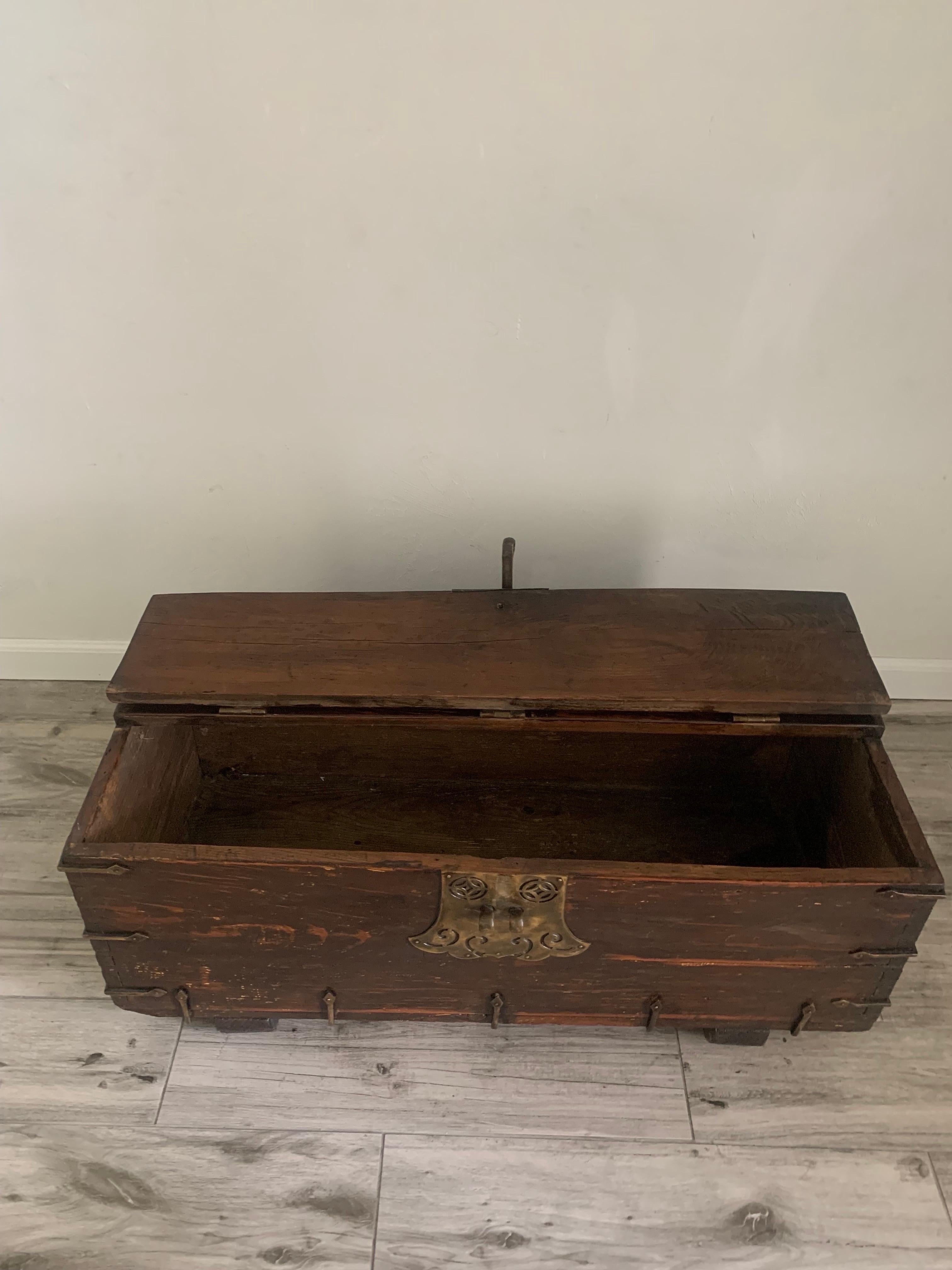 Chinese Export Antique Korean Coin Chest For Sale